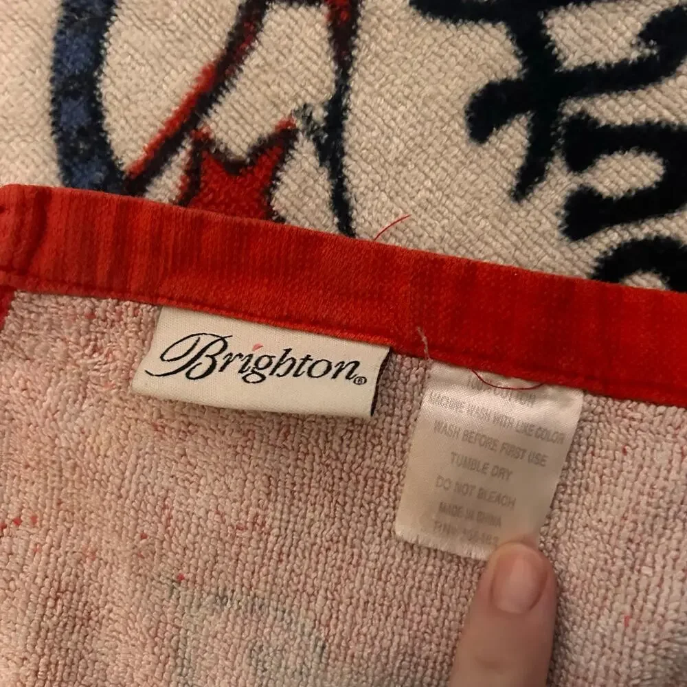 Brighton Beach Glam Coastal Resort Graphic Beach Towel Red